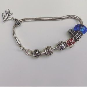 Travel themed pandora bracelet